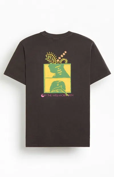 Rhythm Men's Echoes Vintage T-shirt In Washed Black In Brown
