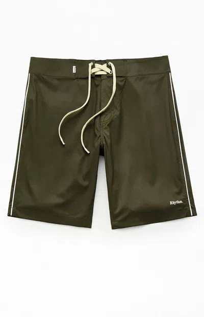Rhythm Men's Essential 9.5" Boardshorts In Olive In Green