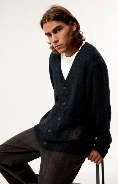 Rhythm Men's Heritage Bloom Button Down Cardigan In Black