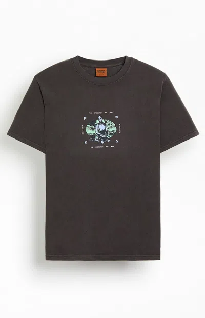 Rhythm Men's Nature Bot Vintage T-shirt In Washed Black In Brown