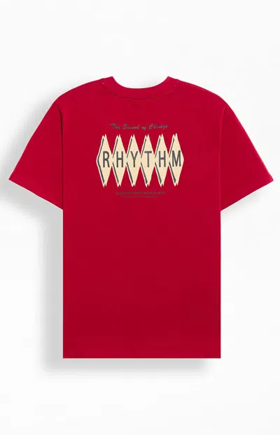 Rhythm Men's Pool Room Vintage T-shirt In Merlot In Red