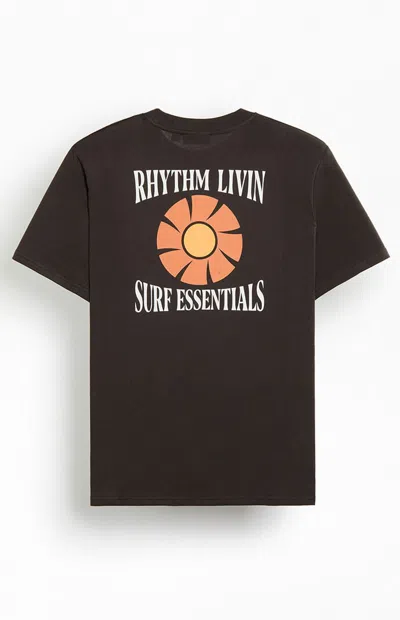 Rhythm Men's Surf Essentials T-shirt In Vintage Black In Brown