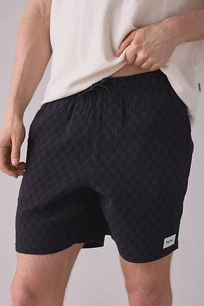 Rhythm Merge Check Jam Shorts In Black, Men's At Urban Outfitters