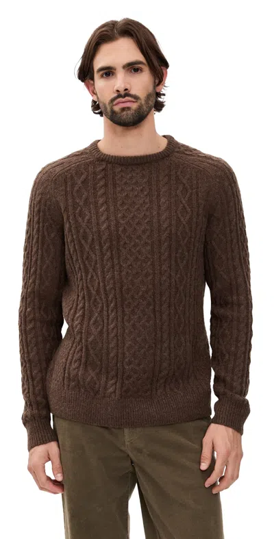 Rhythm Mohair Fishermans Knit Chocolate In Brown