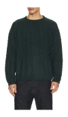 Rhythm Mohair Fishermans Knit Sweater In Green