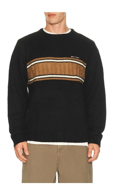 Rhythm Mohair Stripe Knit Sweater In Black