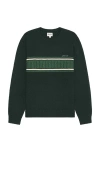 Rhythm Mohair Stripe Knit Sweater In Dark Green