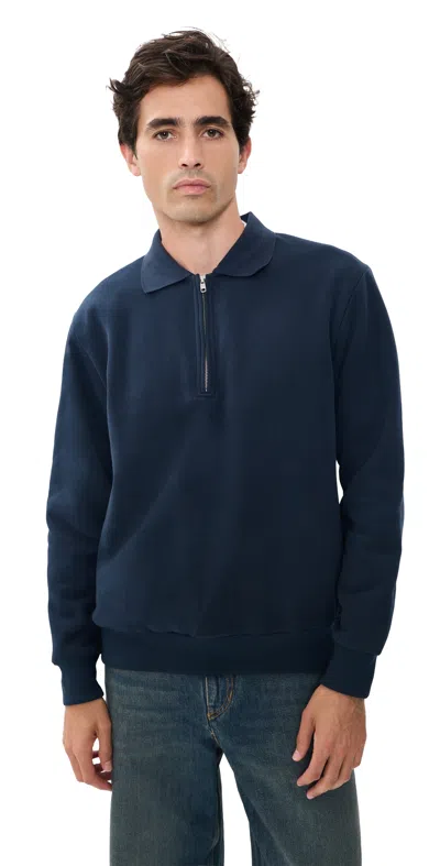 Rhythm Pacific Vintage Fleece Quarter Zip Blue