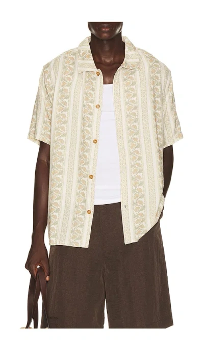 Rhythm Paisley Stripe Shirt In Natural