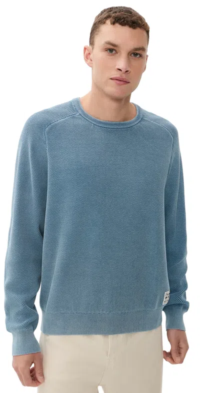 Rhythm Polu Crew Knit Sweater Washed Blue