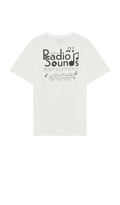 Rhythm Radio Vintage Short Sleeve T-shirt In Vintage White