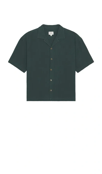 Rhythm Relaxed Texture Short Sleeve Shirt In Teal