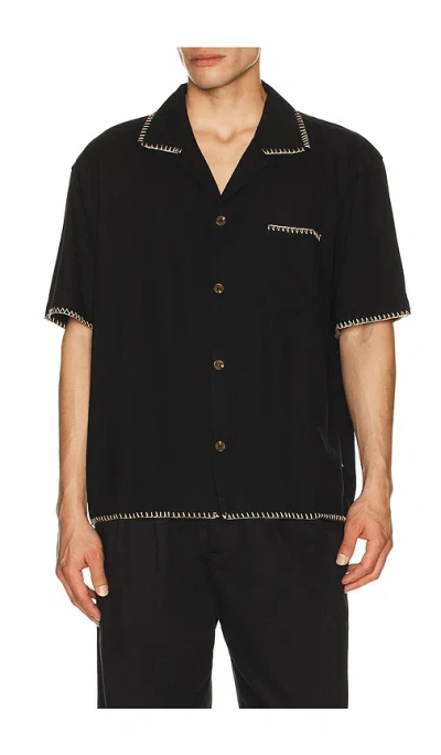 Rhythm Relaxed Whip Stitch Shirt In Black