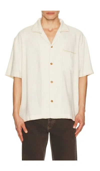 Rhythm Relaxed Whip Stitch Shirt In White