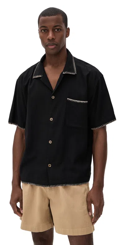 Rhythm Relaxed Whip Stitch Short Sleeve Shirt Black