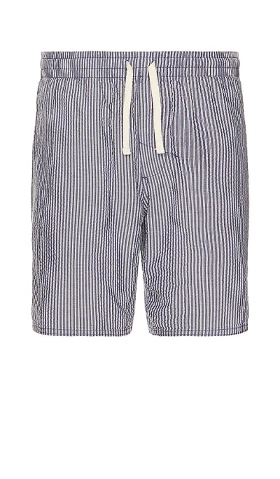 Rhythm Seersucker Stripe Jam Short In Blue