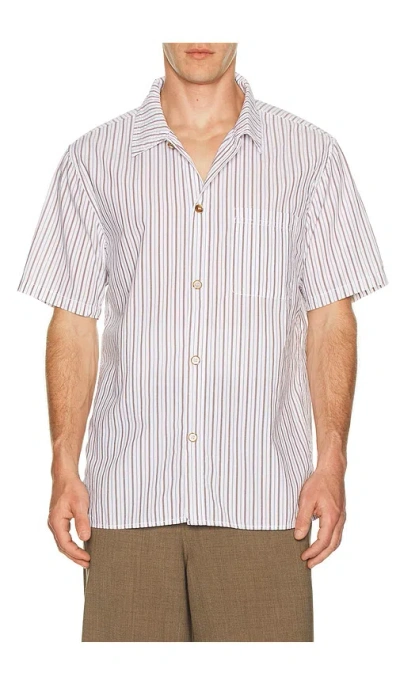 Rhythm Seersucker Stripe Shirt In White