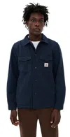 Rhythm Sherpa Lined Work Shirt Navy In Blue