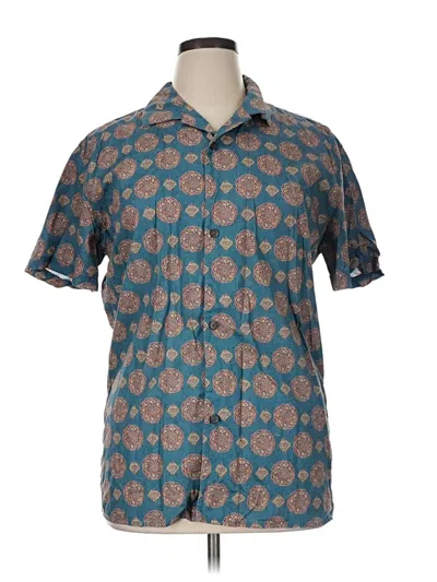 Pre-owned Rhythm Short Sleeve Button Down Shirt In Teal