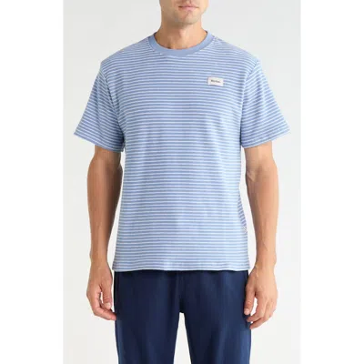 Rhythm Stripe Cotton Blend Terry T-shirt In Blue