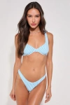 Rhythm Sunbather Blue Striped Bikini Bottoms In Blue