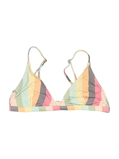 Pre-owned Rhythm Swimsuit Top Blue Print Pattern Swimwear