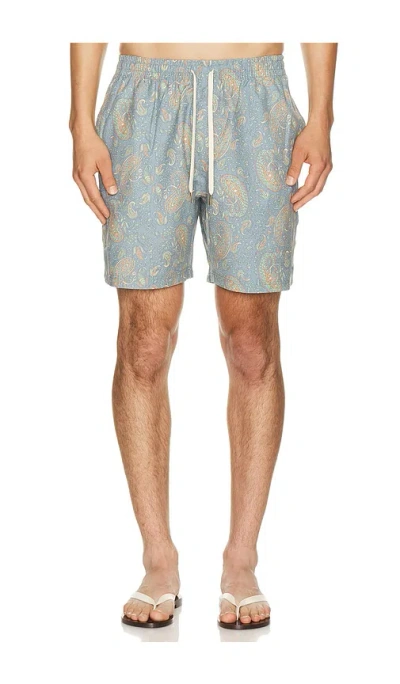 Rhythm Tally Paisley Swim Short In Blue