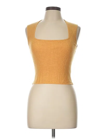Pre-owned Rhythm Tank Top Yellow Halter Neckline Tops