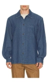 Rhythm Textured Wale Long Sleeve Shirt In Blue
