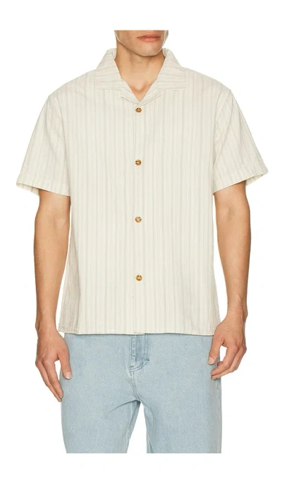 Rhythm Vacation Stripe Shirt In Brown