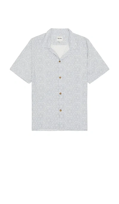 Rhythm Vera Short Sleeve Shirt In Sky