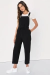 Rhythm Verona Black Drawstring Wide-leg Jumpsuit In Black