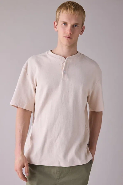 Rhythm Vintage Jersey Henley Tee In Cream, Men's At Urban Outfitters In Neutral