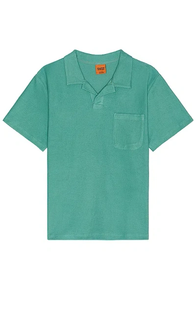 Rhythm Vintage Terry Polo In Teal