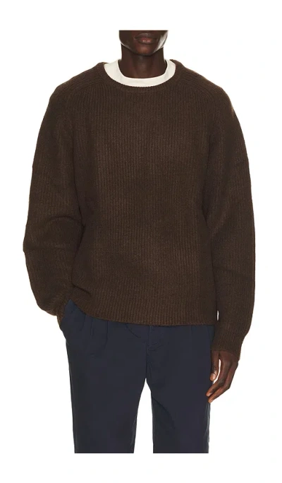Rhythm Vintage Waffle Knit Sweater In Chocolate