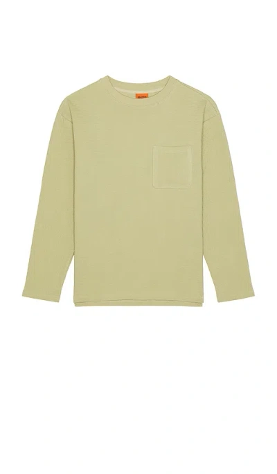 Rhythm Vintage Waffle Long Sleeve T-shirt In Sage