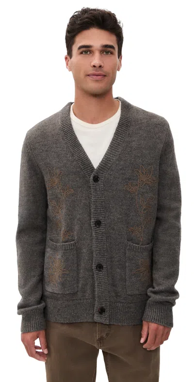 Rhythm Wes Cardigan Charcoal In Gray