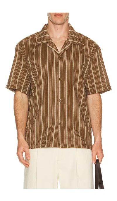 Rhythm West Winds Stripe Shirt In Brown