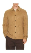 Rhythm Whip Stitch Button Up Knit Cardigan In Brown