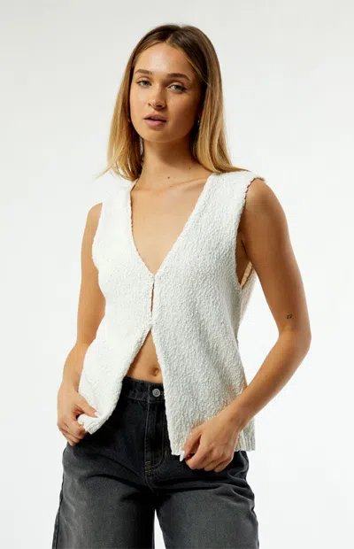 Rhythm Women's Adele Longline Knit Vest In White In Multi
