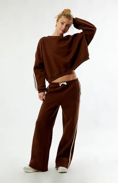 Rhythm Women's Brown Contrast Track Baggy Sweatpants