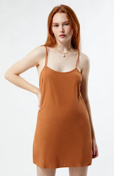 Rhythm Women's Classic Mini Slip Dress In Caramel In Brown