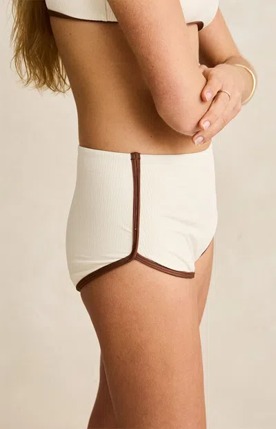 Rhythm Women's Cream Contrast Swim Shorts In White