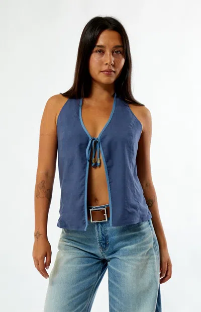 Rhythm Women's Flora Halter Top In Slate Blue