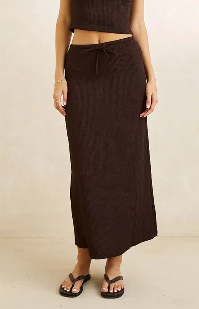 Rhythm Women's Indie Maxi Skirt In Chocolate In Brown