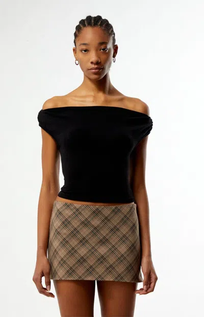 Rhythm Women's Juno Velvet Off-the-shoulder Top In Black