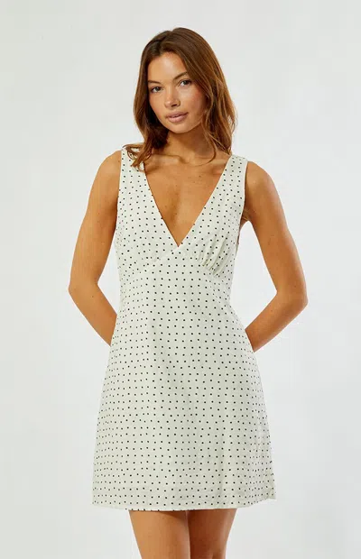 Rhythm Women's Polka Dot Mini Dress In Cream In White