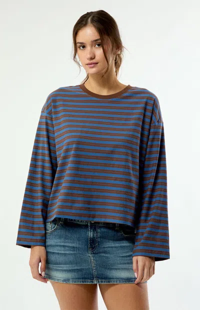 Rhythm Women's Porto Striped Long Sleeve T-shirt In Brown/blue