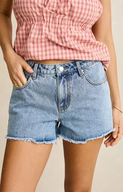 Rhythm Women's Wanderer High Waisted Jean Shorts In Blue