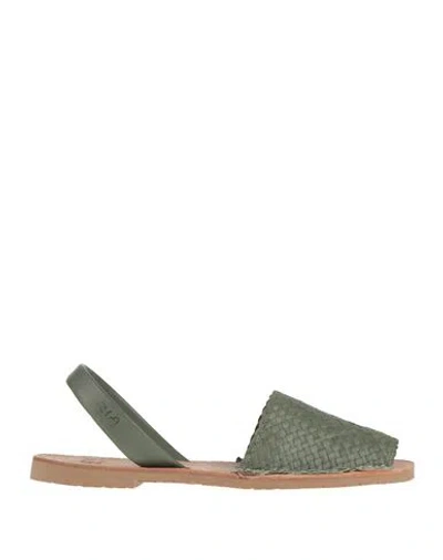 Ria Menorca Woman Sandals Sage Green Size 6 Soft Leather